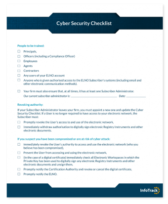 Cyber security checklist