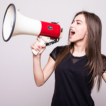 Girl with a megaphone