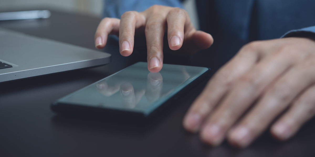 man using phone for digital signature