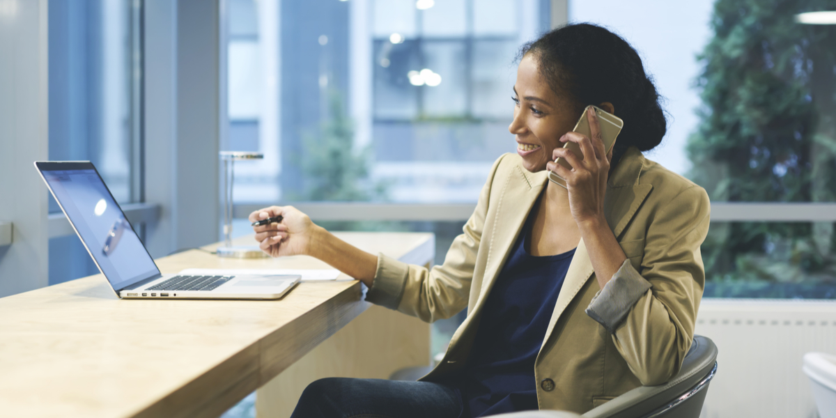 Working female lawyer on a phone