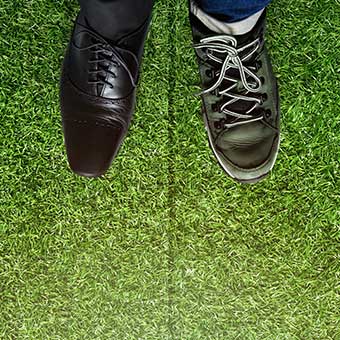 Feet on grass